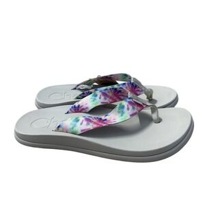 Chaco Chillos Flip Flop Light Tie Dye Gray Shoes Sandals Womens Size 7 JCH108786